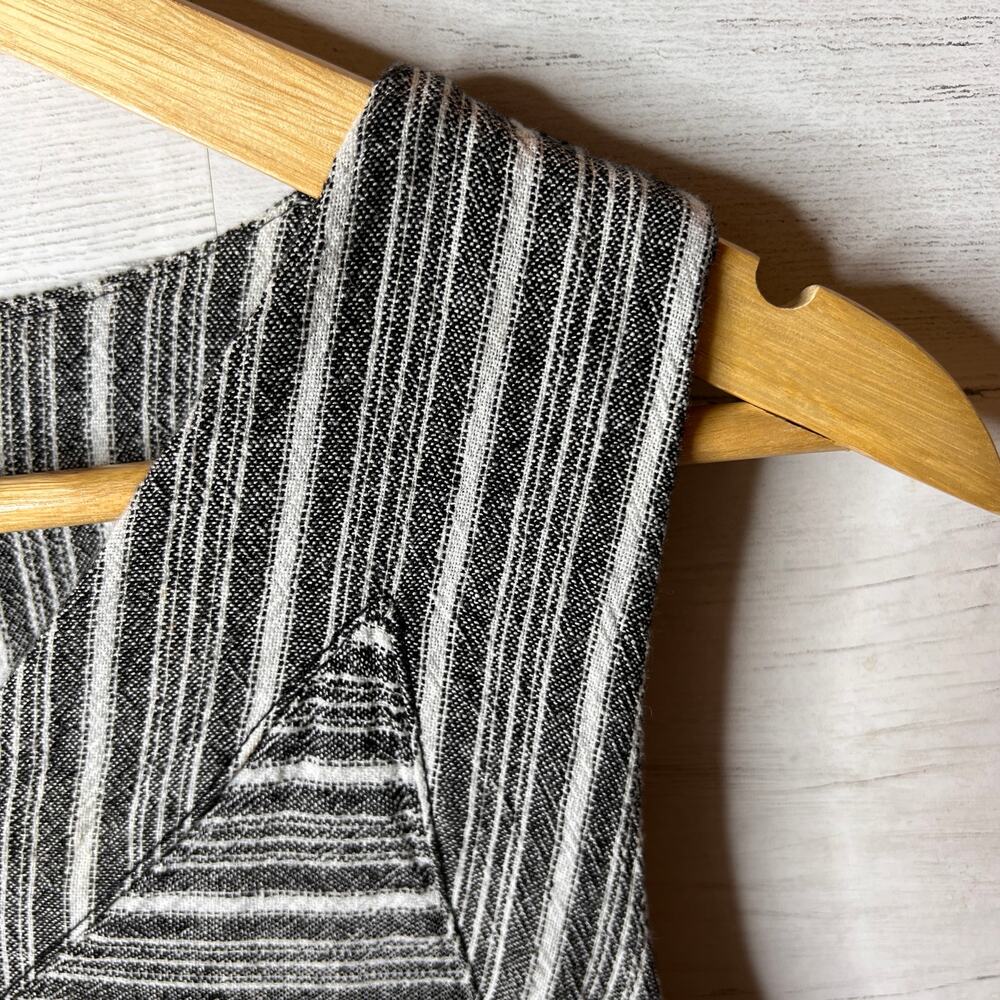 Westbound Dress Womens Size Large Black & White Striped Lagenlook Linen Blend - Picture 10 of 16